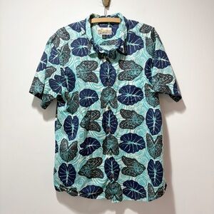 Patagonia Malihini Pataloha Shirt Size XL Aloha Hawaiian Shirt Kalo Subtidal Blu